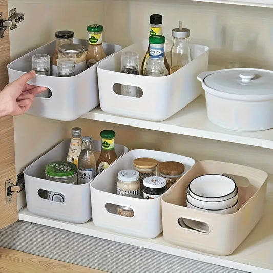 EasyStore™ 5-Piece Stackable Storage Organizer Set – Space-Saving Containers for Kitchen, Bathroom & Bedroom