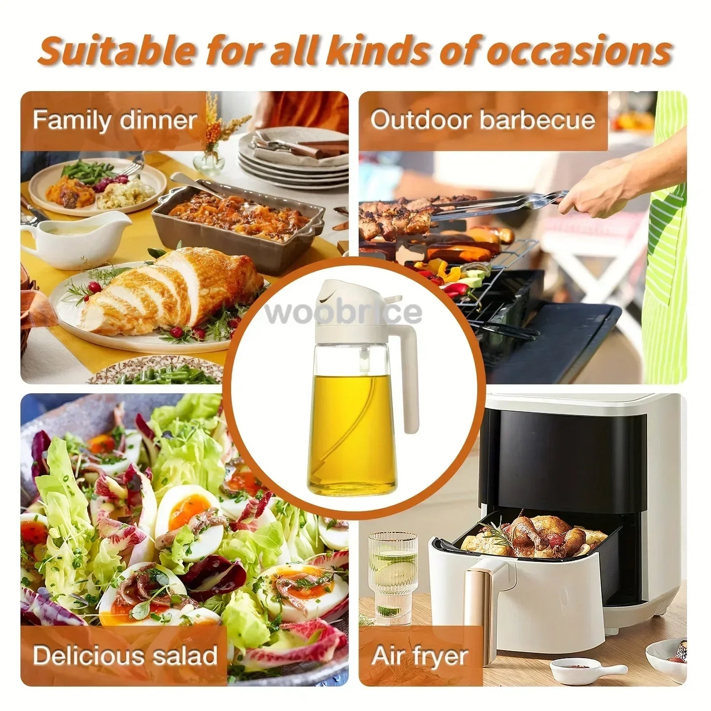 SprayChef™ 2-in-1 Oil Sprayer & Brush – Perfect for Air Frying, Grilling & Cooking