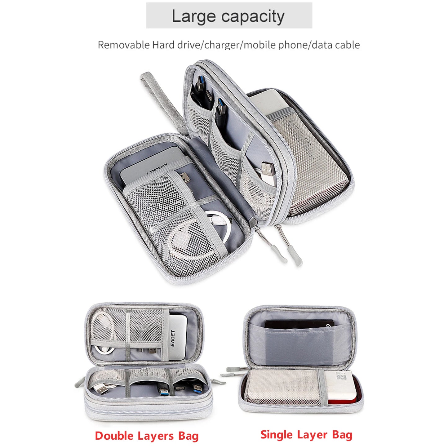 CableNest™ Portable Tech Organizer – Waterproof Travel Storage Case for Cables, Chargers & Accessories