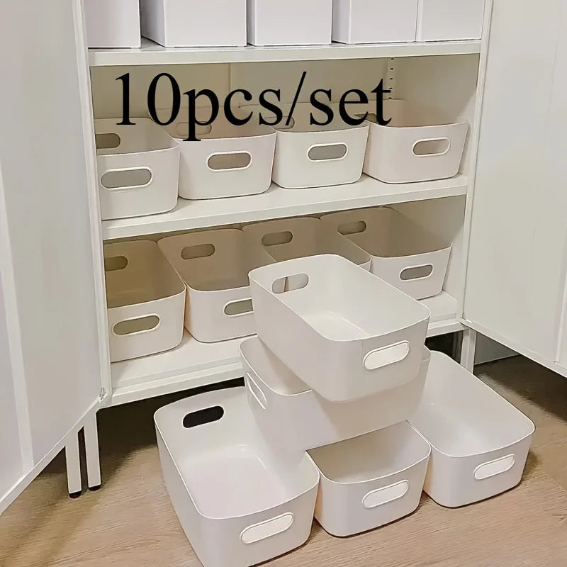 EasyStore™ 5-Piece Stackable Storage Organizer Set – Space-Saving Containers for Kitchen, Bathroom & Bedroom