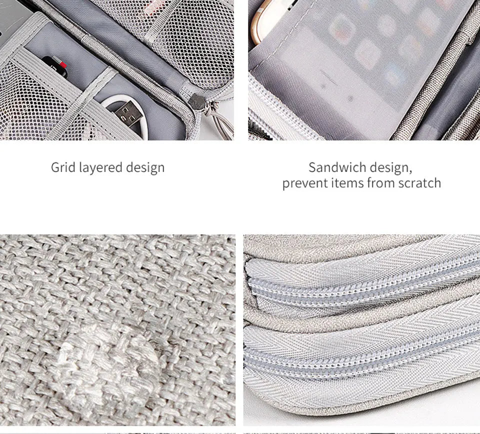 CableNest™ Portable Tech Organizer – Waterproof Travel Storage Case for Cables, Chargers & Accessories