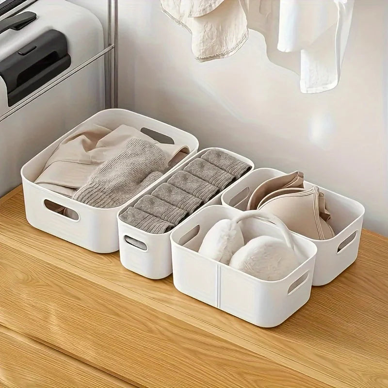 EasyStore™ 5-Piece Stackable Storage Organizer Set – Space-Saving Containers for Kitchen, Bathroom & Bedroom