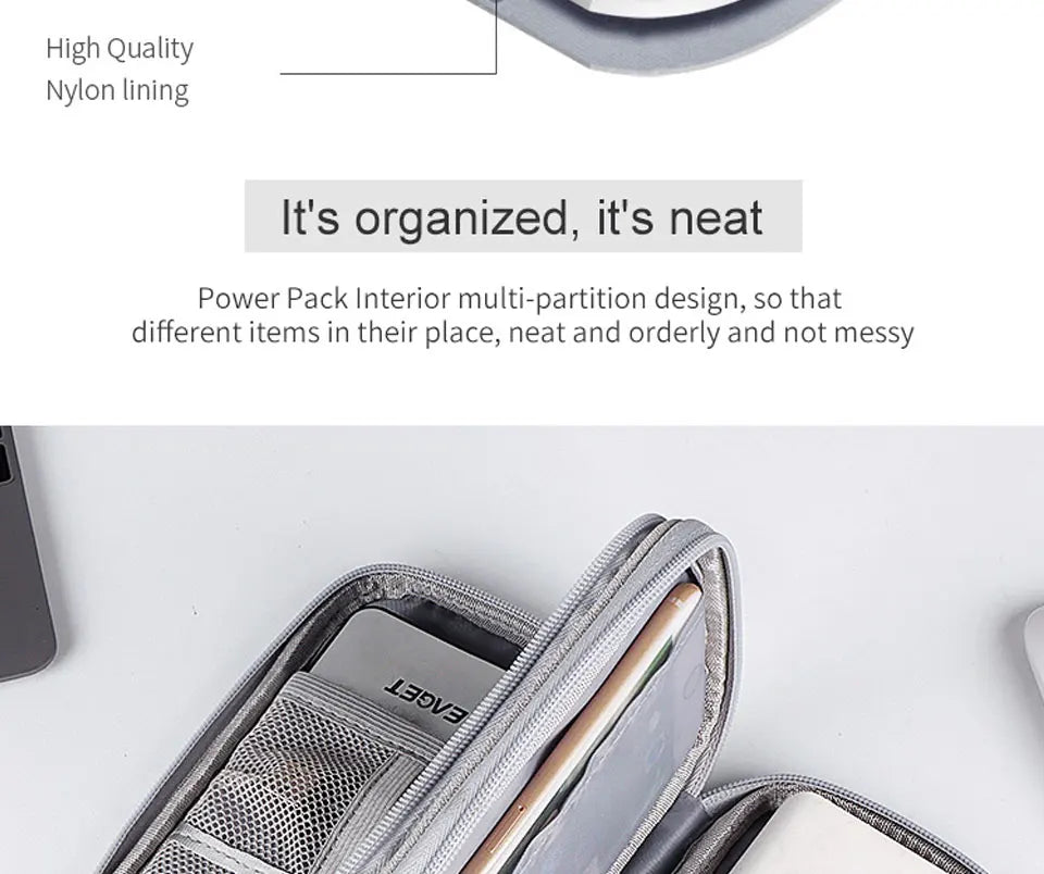 CableNest™ Portable Tech Organizer – Waterproof Travel Storage Case for Cables, Chargers & Accessories
